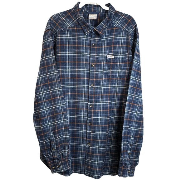 Columbia Shirt Men’s Size 2XLT Plaid Button Up Chest Pocket Cotton Blend Outdoor - Picture 1 of 8